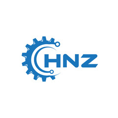 HNZ letter technology logo design on white background. HNZ creative initials letter IT logo concept. HNZ setting shape design.
