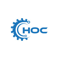 HOC letter technology logo design on white background. HOC creative initials letter IT logo concept. HOC setting shape design.
