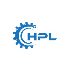 HPL letter technology logo design on white background. HPL creative initials letter IT logo concept. HPL setting shape design.

