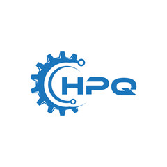 HPQ letter technology logo design on white background. HPQ creative initials letter IT logo concept. HPQ setting shape design.
