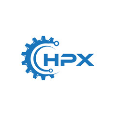 HPX letter technology logo design on white background. HPX creative initials letter IT logo concept. HPX setting shape design.
