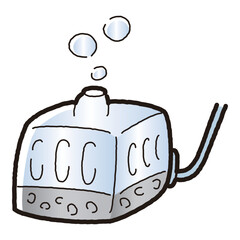 水槽用水中フィルター（投げ込み式ろ過フィルター）のイラスト