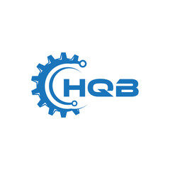HQB letter technology logo design on white background. HQB creative initials letter IT logo concept. HQB setting shape design.
