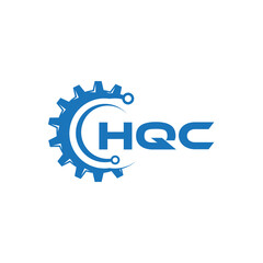 HQC letter technology logo design on white background. HQC creative initials letter IT logo concept. HQC setting shape design.
