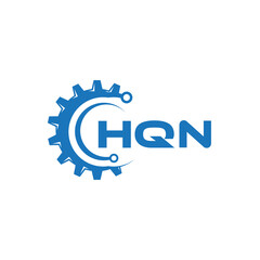 HQN letter technology logo design on white background. HQN creative initials letter IT logo concept. HQN setting shape design.
