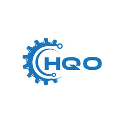 HQO letter technology logo design on white background. HQO creative initials letter IT logo concept. HQO setting shape design.
