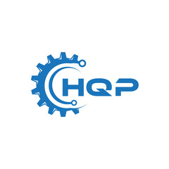 HQP letter technology logo design on white background. HQP creative initials letter IT logo concept. HQP setting shape design.

