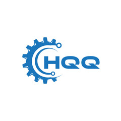 HQQ letter technology logo design on white background. HQQ creative initials letter IT logo concept. HQQ setting shape design.

