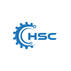 HSC letter technology logo design on white background. HSC creative initials letter IT logo concept. HSC setting shape design.
