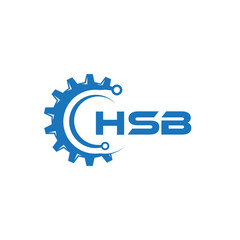 HSB letter technology logo design on white background. HSB creative initials letter IT logo concept. HSB setting shape design.
