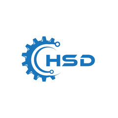 HSD letter technology logo design on white background. HSD creative initials letter IT logo concept. HSD setting shape design.
