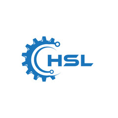HSL letter technology logo design on white background. HSL creative initials letter IT logo concept. HSL setting shape design.
