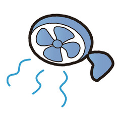 クリップ式扇風機のイラスト