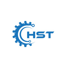 HST letter technology logo design on white background. HST creative initials letter IT logo concept. HST setting shape design.
