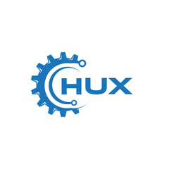 HUX letter technology logo design on white background. HUX creative initials letter IT logo concept. HUX setting shape design.
