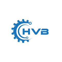 HVB letter technology logo design on white background. HVB creative initials letter IT logo concept. HVB setting shape design.
