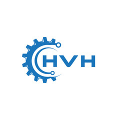 HVH letter technology logo design on white background. HVH creative initials letter IT logo concept. HVH setting shape design.
