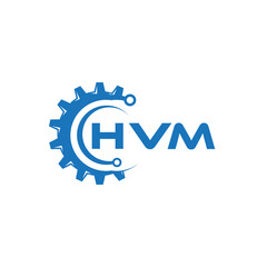 HVM letter technology logo design on white background. HVM creative initials letter IT logo concept. HVM setting shape design.

