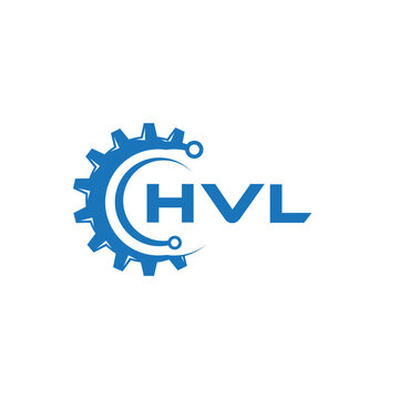 HVL letter technology logo design on white background. HVL creative initials letter IT logo concept. HVL setting shape design.
