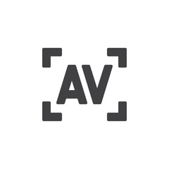 Av camera mode vector icon