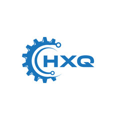 HXQ letter technology logo design on white background. HXQ creative initials letter IT logo concept. HXQ setting shape design.
