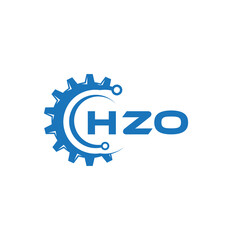HZO letter technology logo design on white background. HZO creative initials letter IT logo concept. HZO setting shape design.

