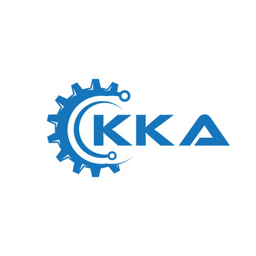 KKA letter technology logo design on white background. KKA creative initials letter IT logo concept. KKA setting shape design.
