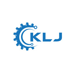 KLJ letter technology logo design on white background. KLJ creative initials letter IT logo concept. KLJ setting shape design.
