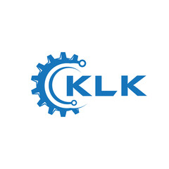 KLK letter technology logo design on white background. KLK creative initials letter IT logo concept. KLK setting shape design.
