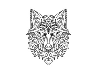 Fototapeta premium Wild life wolf mandala ilustration vector