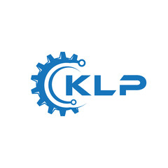 KLP letter technology logo design on white background. KLP creative initials letter IT logo concept. KLP setting shape design.
