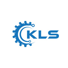 KLS letter technology logo design on white background. KLS creative initials letter IT logo concept. KLS setting shape design.
