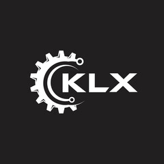 KLX letter technology logo design on black background. KLX creative initials letter IT logo concept. KLX setting shape design.
