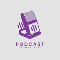 Fototapeta premium Modern gradient podcast logo design template