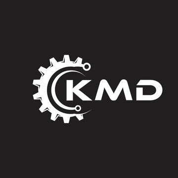 KMD letter technology logo design on black background. KMD creative initials letter IT logo concept. KMD setting shape design.
