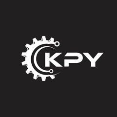 KPY letter technology logo design on black background. KPY creative initials letter IT logo concept. KPY setting shape design.
