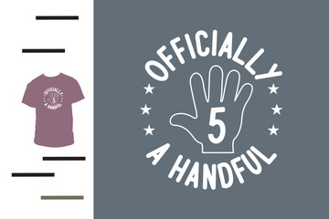 Obraz premium Five years birthday t shirt design 