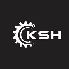 KSH letter technology logo design on black background. KSH creative initials letter IT logo concept. KSH setting shape design.
