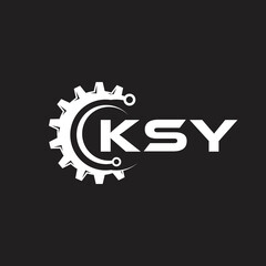 KSY letter technology logo design on black background. KSY creative initials letter IT logo concept. KSY setting shape design.
