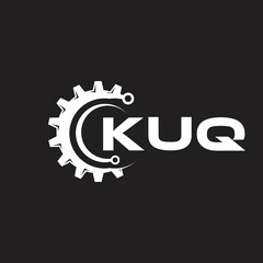 KUQ letter technology logo design on black background. KUQ creative initials letter IT logo concept. KUQ setting shape design.
