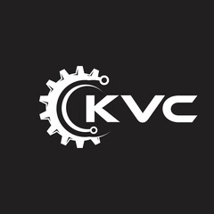KVC letter technology logo design on black background. KVC creative initials letter IT logo concept. KVC setting shape design.
