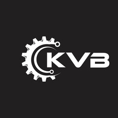 KVB letter technology logo design on black background. KVB creative initials letter IT logo concept. KVB setting shape design.
