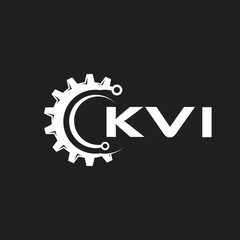 KVI letter technology logo design on black background. KVI creative initials letter IT logo concept. KVI setting shape design.
