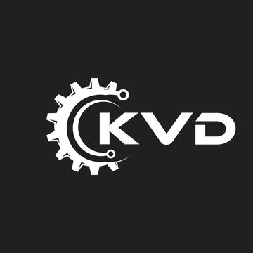 KVD letter technology logo design on black background. KVD creative initials letter IT logo concept. KVD setting shape design.
