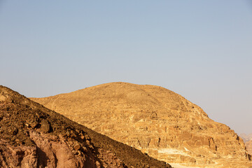 View to Sinai desert with empty blue sky