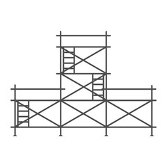 Scaffolding construction flat line icon vector.