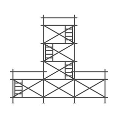 Scaffolding construction flat line icon vector.