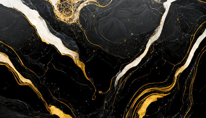 Obraz na płótnie Canvas Gold and black luxurious marble textured background. Abstract design, 4k wallpaper. 3d illustration