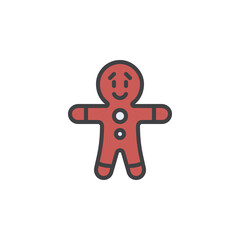 Obraz premium Gingerbread man filled outline icon