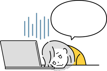 失敗した女性　疲れている女性　吹き出し